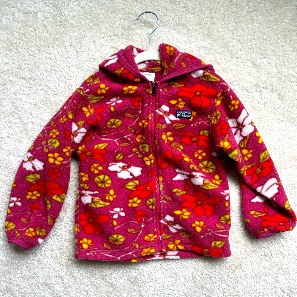 Patagonia Fleece Zip Hoodie Jacket 3T Multicolor